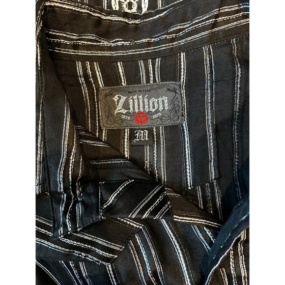 Zillion Women's Western Style Black and Silver Bling Short Sleeve Blouse Medium‎ - Picture 4 of 7